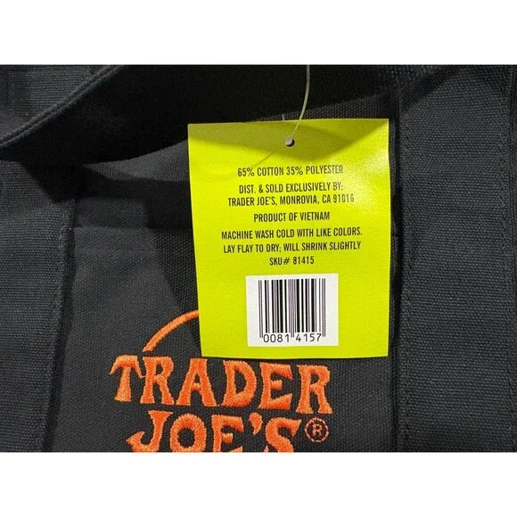 Trader Joe's Trick Treat Mini Canvas Tote Bag Orange Black Purple Multi Lot 4 - Picture 3 of 12